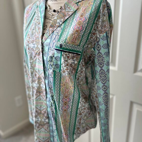 Victoria's Secret Colorful Pasiley Printed Long-Sleeved Sleep/Night Top - Picture 5 of 8